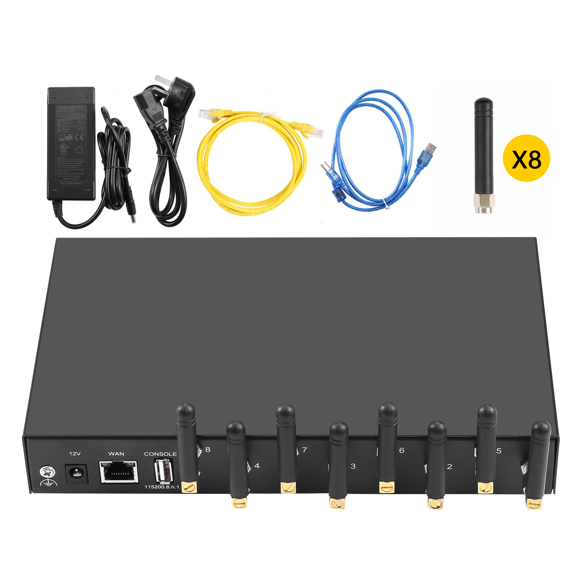 8-портовый GSM VOIP SK шлюз для инициирования и завершения вызовов в GSM